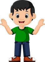 Cute boy cartoon good posing vector