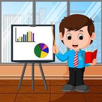 businessman presentation cartoon vector