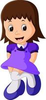 Happy little girl cartoon vector