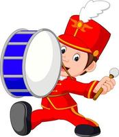 marching band banging a big bass drum vector