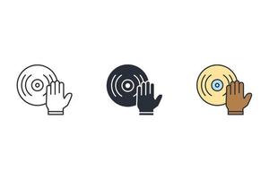 dj icons  symbol vector elements for infographic web