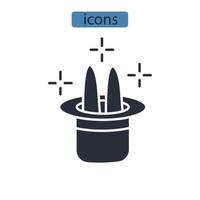 iconos de sombrero mágico símbolo elementos vectoriales para web infográfico vector