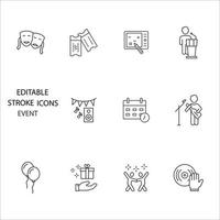 Event icons set . Event pack symbol vector elements for infographic web