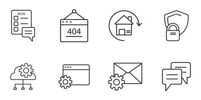 conjunto de iconos de seo. elementos de vector de símbolo de paquete de seo para web de infografía