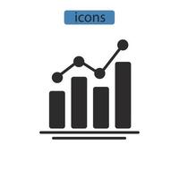 Los iconos de análisis simbolizan los elementos vectoriales para la web infográfica. vector