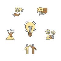 collaboration icons set . collaboration pack symbol vector elements for infographic web