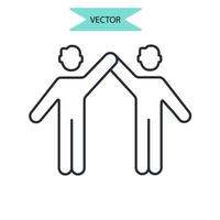 iconos de asociación símbolo elementos vectoriales para web infográfico vector