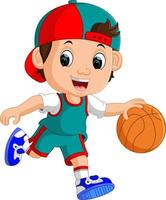 young male basketball player vector