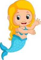 cute mermaid cartoon vector