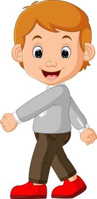 Cute boy cartoon posing
