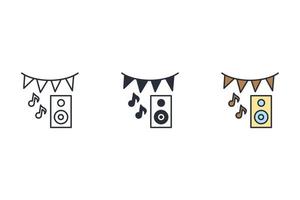 Party icons  symbol vector elements for infographic web