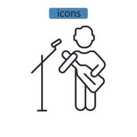 iconos de concierto símbolo elementos vectoriales para web infográfico vector