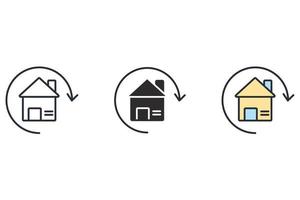 iconos de página de inicio símbolo elementos vectoriales para web infográfico vector