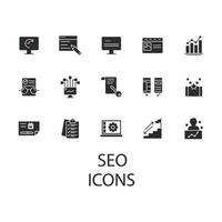 conjunto de iconos de seo. elementos de vector de símbolo de paquete de seo para web de infografía