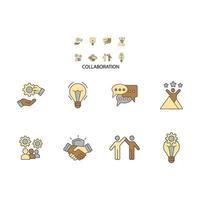 collaboration icons set . collaboration pack symbol vector elements for infographic web