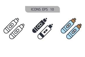 Pregnancy test icons  symbol vector elements for infographic web