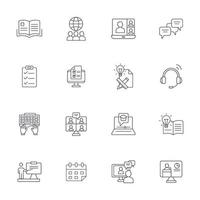 Online training icons set . Online training pack symbol vector elements for infographic web