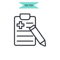 iconos de prescripción médica símbolo elementos vectoriales para web infográfico vector