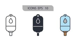 iconos de glucosa en sangre símbolo elementos vectoriales para web infográfico vector