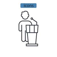 Conference icons  symbol vector elements for infographic web