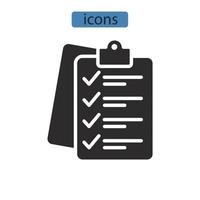 lista de verificación iconos símbolo elementos vectoriales para infografía web vector