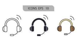 Los iconos de los libros de audio simbolizan los elementos vectoriales para la web infográfica.