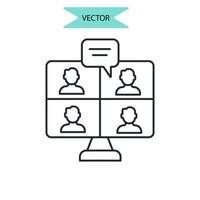 iconos de formación símbolo elementos vectoriales para web infográfico vector