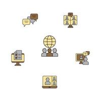 Online training icons set . Online training pack symbol vector elements for infographic web