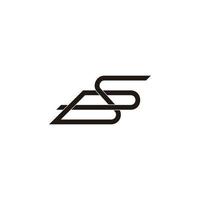 letter ps linked overlapping lines logo vector