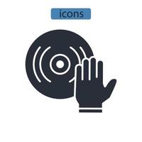 iconos de dj símbolo elementos vectoriales para web infográfico vector