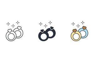 wedding  icons  symbol vector elements for infographic web