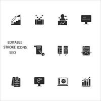 SEO icons set . SEO pack symbol vector elements for infographic web