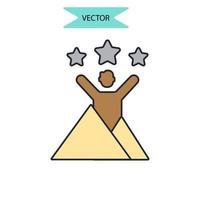 iconos de éxito símbolo elementos vectoriales para web infográfico vector