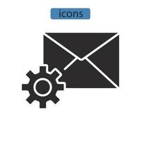 Email setting icons  symbol vector elements for infographic web