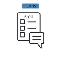 blog iconos símbolo elementos vectoriales para infografía web vector