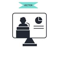 seminar icons  symbol vector elements for infographic web