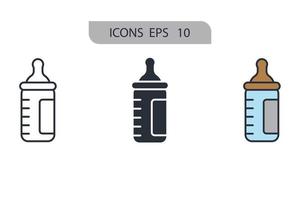 bottle pacifier icons  symbol vector elements for infographic web