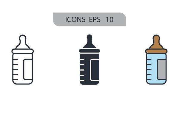 bottle pacifier icons  symbol vector elements for infographic web