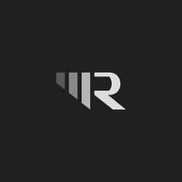 letter m r simple gradient geometric stripe logo vector