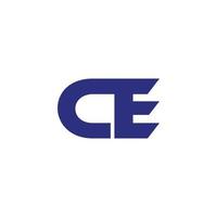 abstract letter ce simple geometric line logo vector