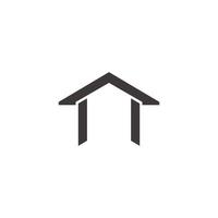 simple home roof arrow geometric line symbol vector