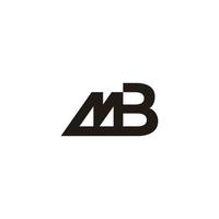 letter mb linked geometric line simple design symbol logo vector