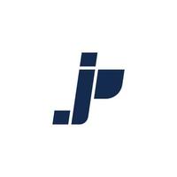 letter jp simple geometric stripes logo vector