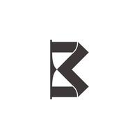 letter b ribbon 3d flat simple geometric logo vector