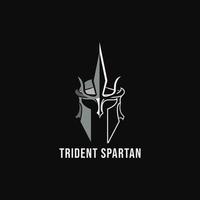 Ilustración de vector de diseño de logotipo espartano tridente