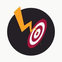 Flash thunder bolt on target vector illustration