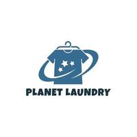 planet  laundry logo vector illustration