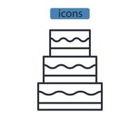 Cake icons  symbol vector elements for infographic web