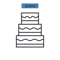 Cake icons  symbol vector elements for infographic web