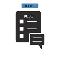 blog iconos símbolo elementos vectoriales para infografía web vector